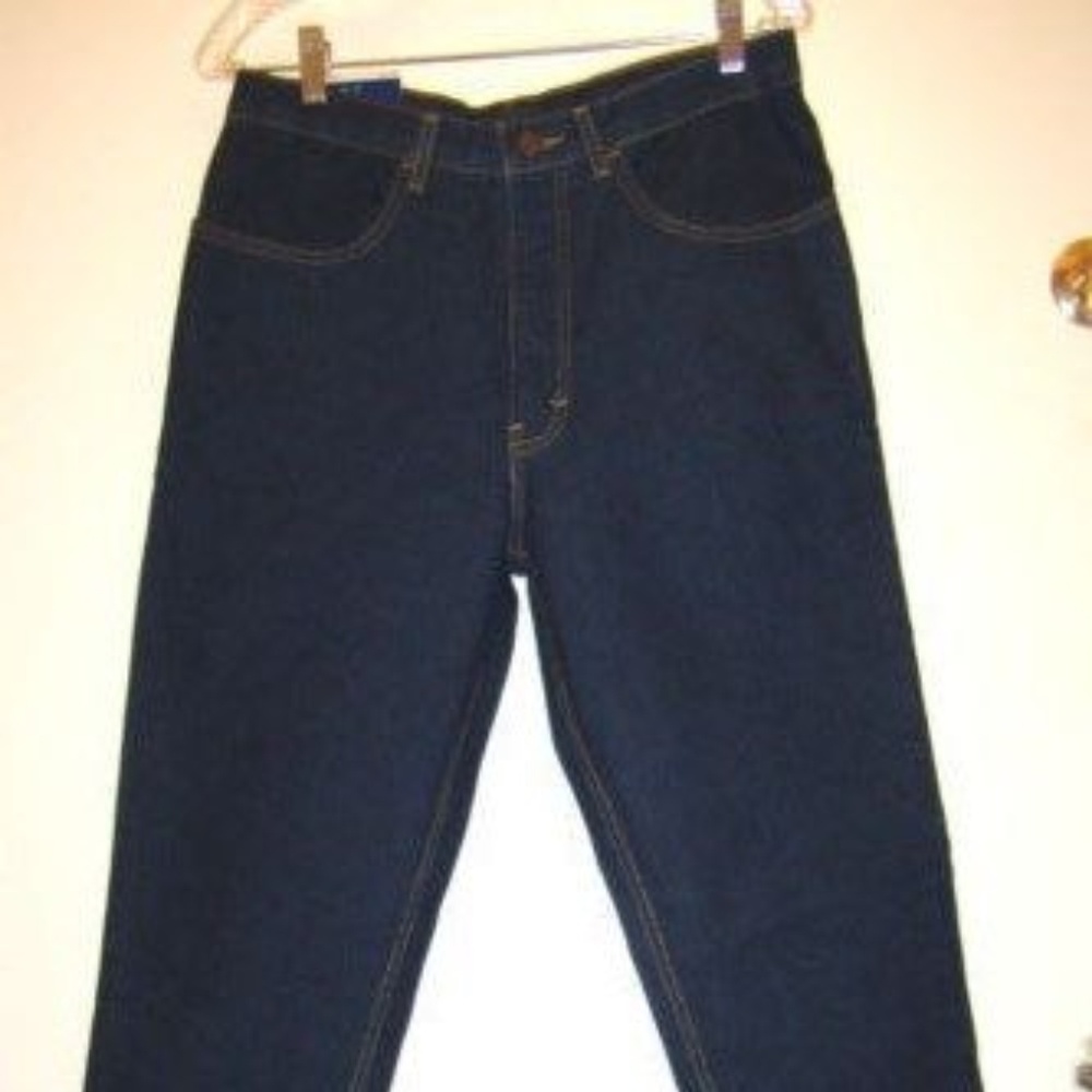 True Vintage New Old Stock Dark Blue Cotton Denim Jeans Pants - Picture 6 of 8